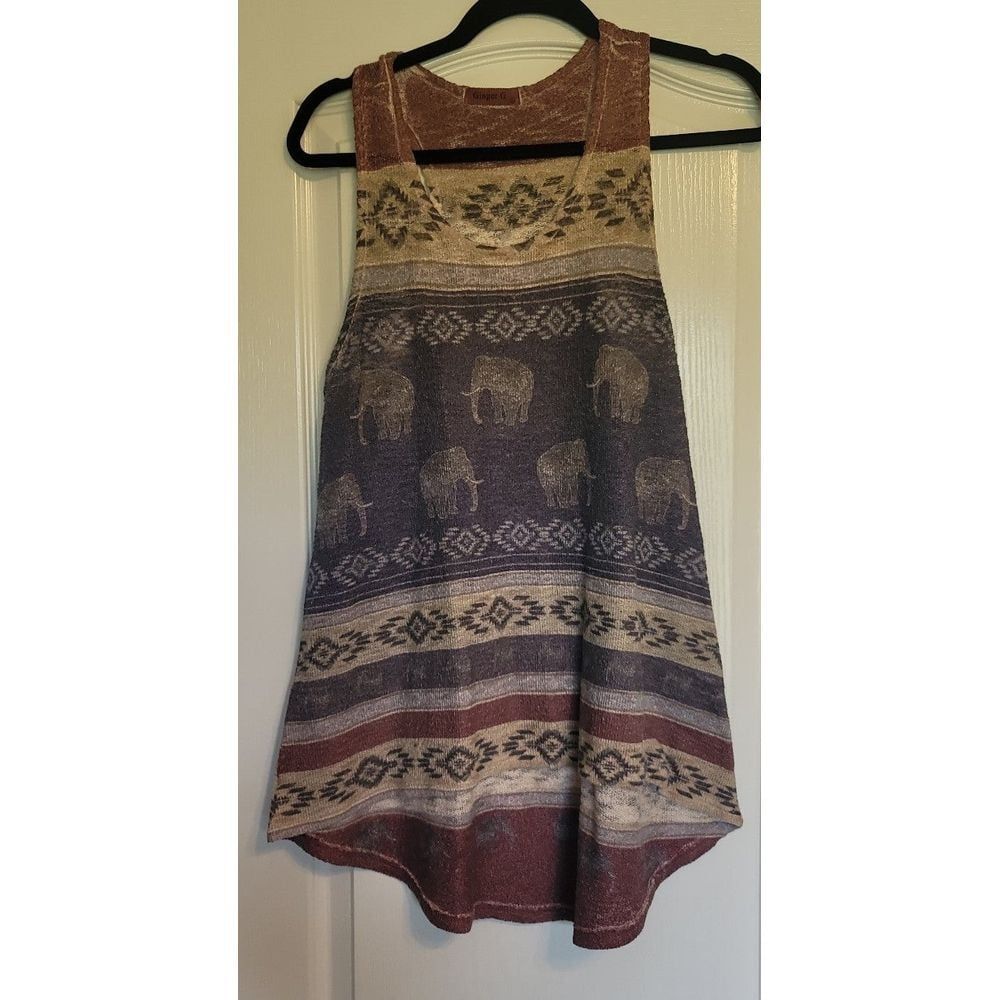 Ginger G, Indie style Tunic‎ Knit Tank Top size Large